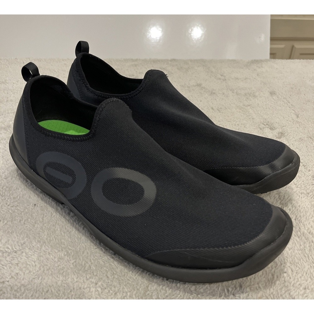Oofos OOmg Sport Low Shoes Mens Size 14 Comfort Slip On Sneaker Recovery Black